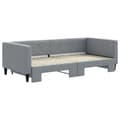 Miniatyrbillede 2 af 11: vidaXL daybed med udtræk 90x190 cm stof lysegrå