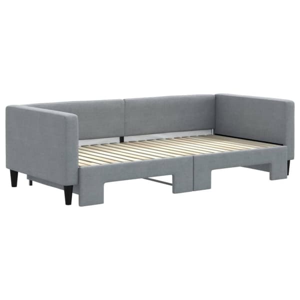 vidaXL daybed med udtræk 90x190 cm stof lysegrå