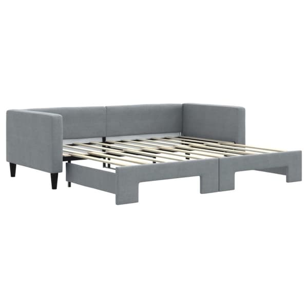 vidaXL daybed med udtræk 90x190 cm stof lysegrå