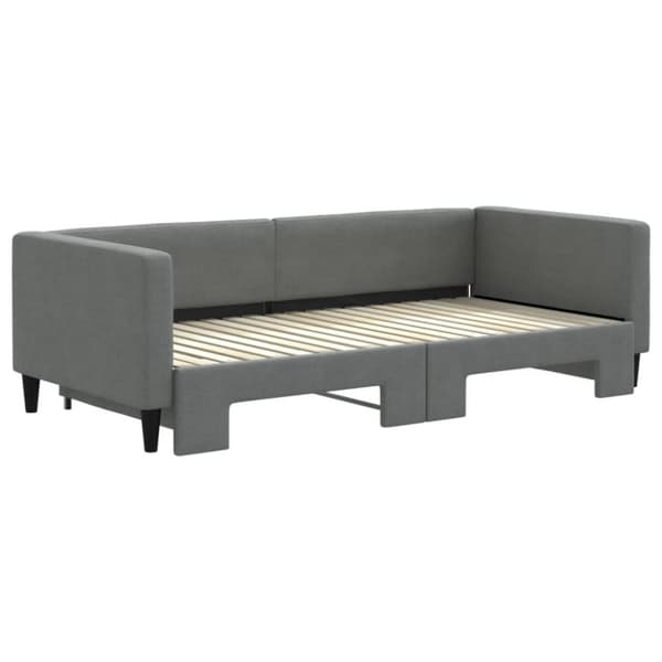 vidaXL Dagbädd utdragbar mörkgrå 90x190 cm tyg