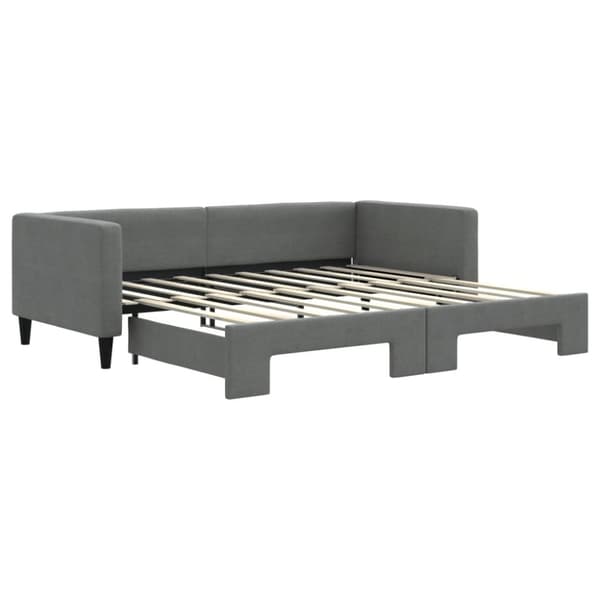 vidaXL Dagbädd utdragbar mörkgrå 90x190 cm tyg