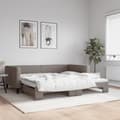 Miniatyrbillede 11 af 11: vidaXL daybed med udtræk 100x200 cm stof gråbrun