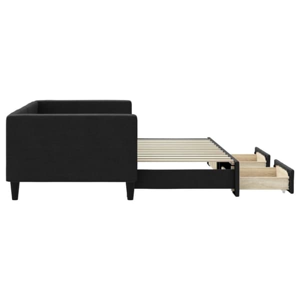vidaXL daybed med udtræk og skuffer 80x200 cm stof sort