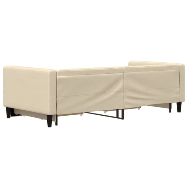 vidaXL Dagbädd utdragbar med lådor gräddvit 90x200 cm tyg