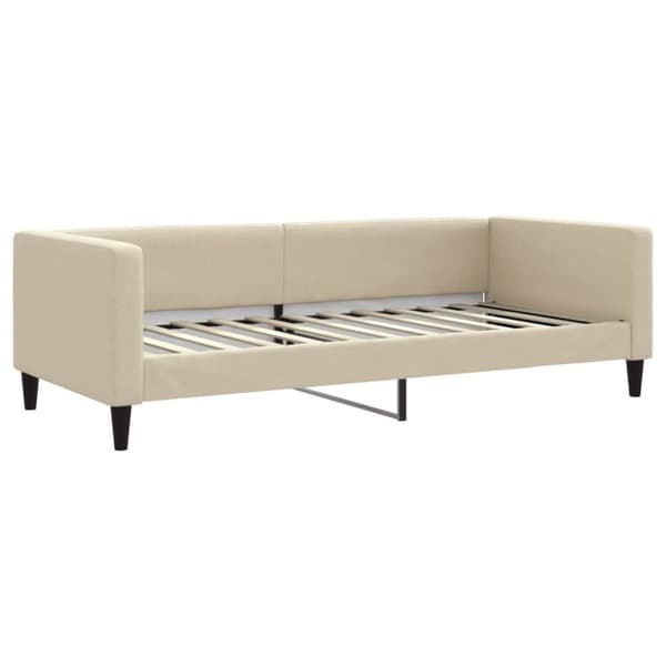 vidaXL Dagbädd utdragbar med lådor gräddvit 90x200 cm tyg