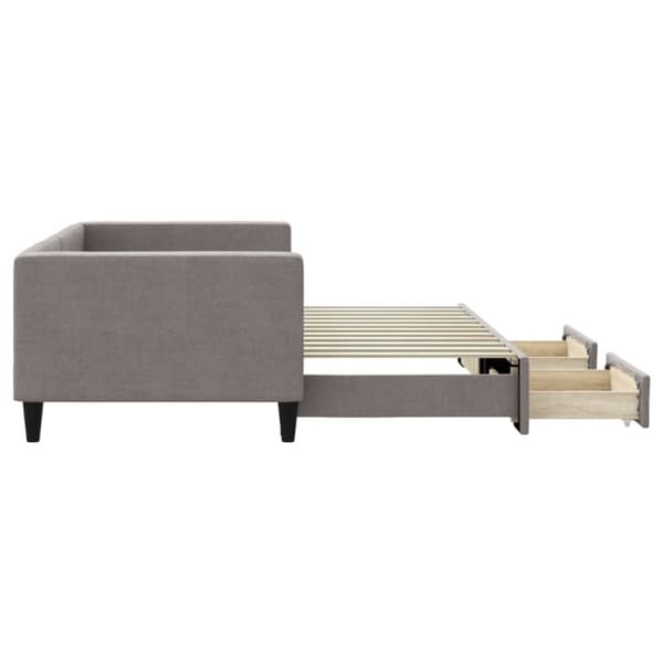 vidaXL Dagbädd utdragbar med lådor taupe 90x200 cm tyg