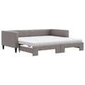 Miniatyrbillede 1 af 11: vidaXL daybed med udtræk og madras 100x200 cm stof gråbrun
