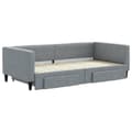 Miniatyrbillede 3 af 11: vidaXL daybed med udtræk og skuffer 100x200 cm stof lysegrå