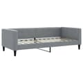 Miniatyrbillede 6 af 11: vidaXL daybed med udtræk og skuffer 100x200 cm stof lysegrå