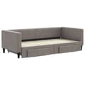 Miniatyrbillede 2 af 11: vidaXL daybed med udtræk og skuffer 90x200 cm stof gråbrun