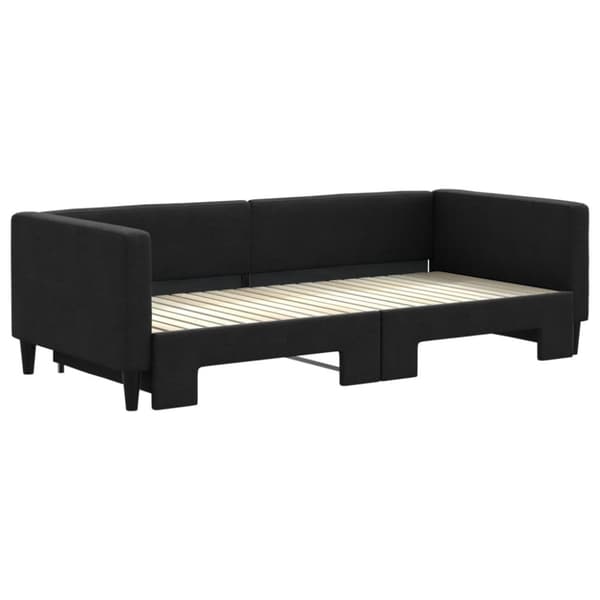 vidaXL daybed med udtræk 90x200 cm stof sort