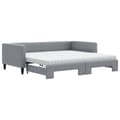 Miniatyrbillede 3 af 11: vidaXL daybed med udtræk og madras 100x200 cm stof lysegrå