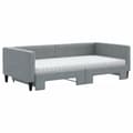 Miniatyrbillede 4 af 11: vidaXL daybed med udtræk og madras 100x200 cm stof lysegrå