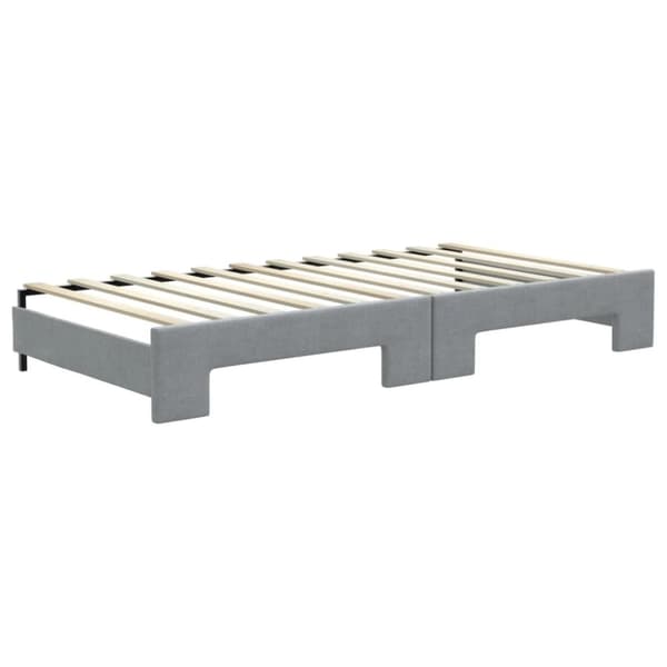vidaXL daybed med udtræk og madras 100x200 cm stof lysegrå