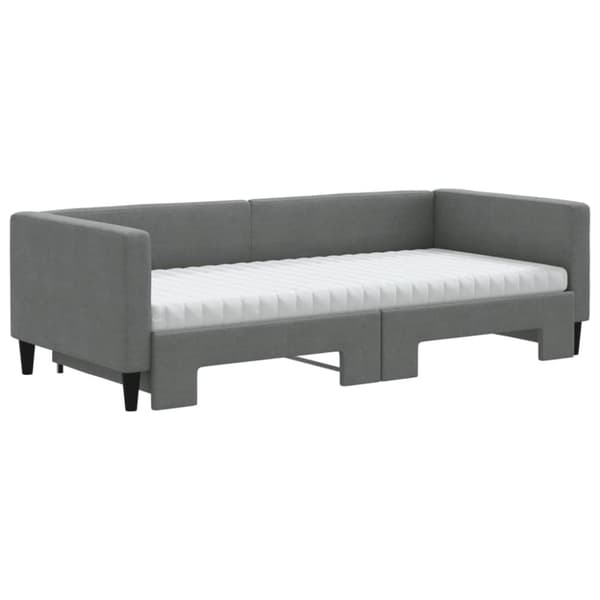 vidaXL daybed med udtræk og madras 90x190 cm stof mørkegrå