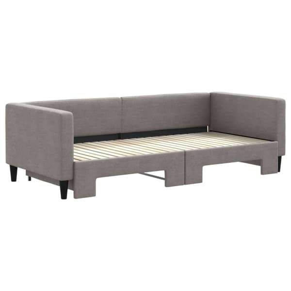 vidaXL Dagbädd utdragbar taupe 90x200 cm tyg