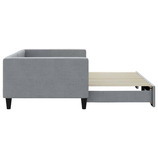vidaXL Dagbädd utdragbar ljusgrå 100x200 cm tyg
