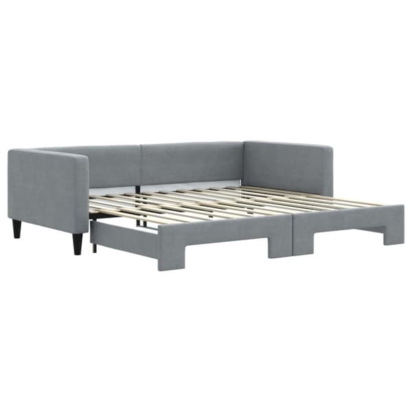 vidaXL Dagbädd utdragbar ljusgrå 100x200 cm tyg