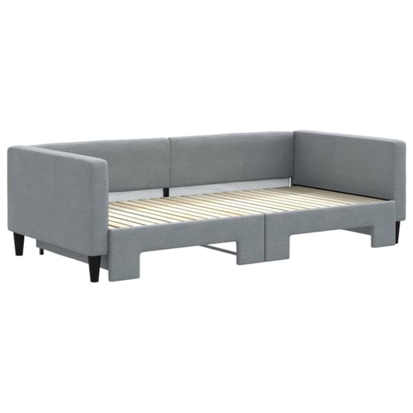 vidaXL daybed med udtræk 100x200 cm stof lysegrå