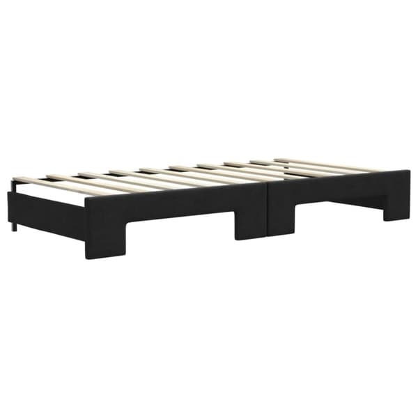 vidaXL Dagbädd med extrabädd och madrasser svart 90x190 cm tyg