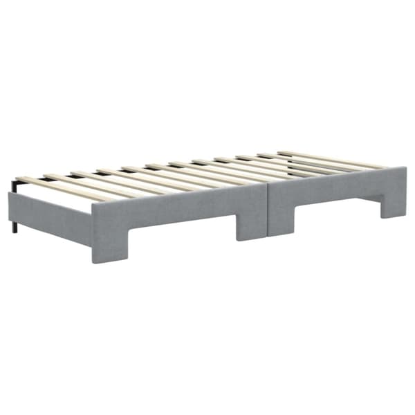 vidaXL daybed med udtræk og skuffer 90x200 cm stof lysegrå