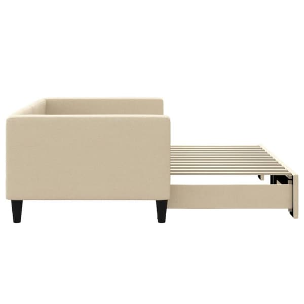 vidaXL Dagbädd utdragbar gräddvit 90x200 cm tyg