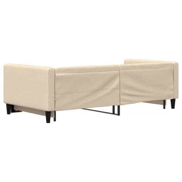 vidaXL Dagbädd utdragbar gräddvit 90x200 cm tyg