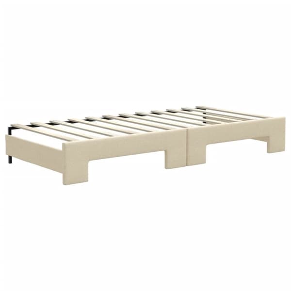 vidaXL Dagbädd utdragbar gräddvit 90x200 cm tyg
