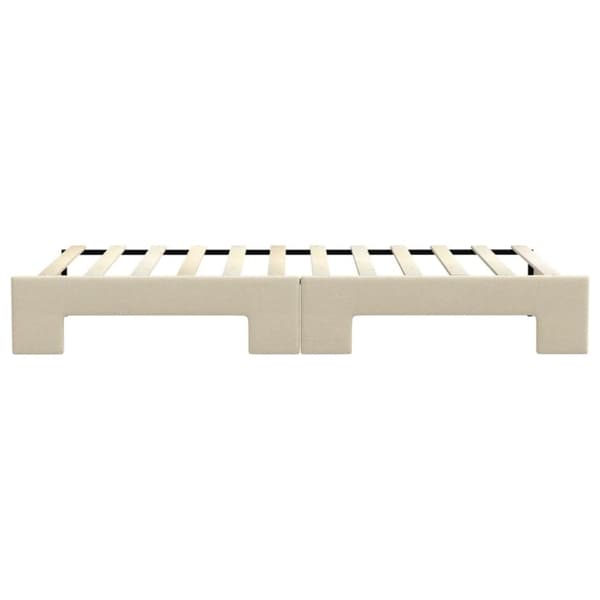 vidaXL Dagbädd utdragbar gräddvit 90x200 cm tyg