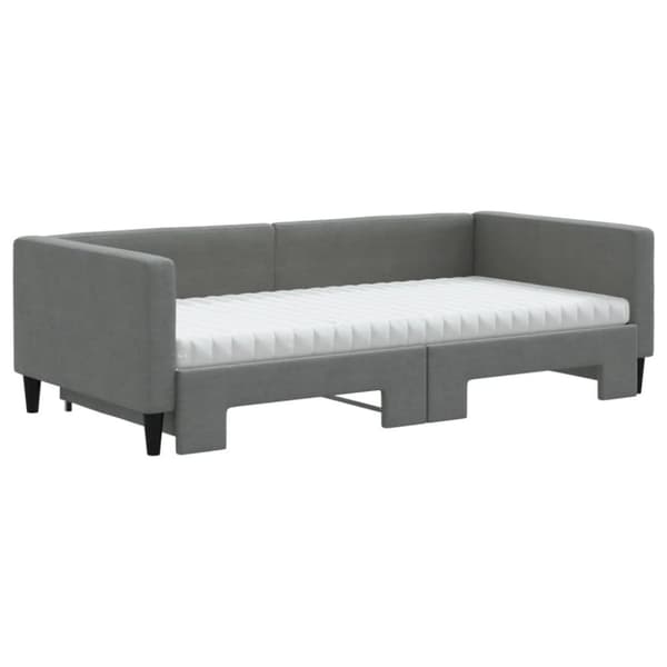 vidaXL daybed med udtræk og madras 100x200 cm stof mørkegrå