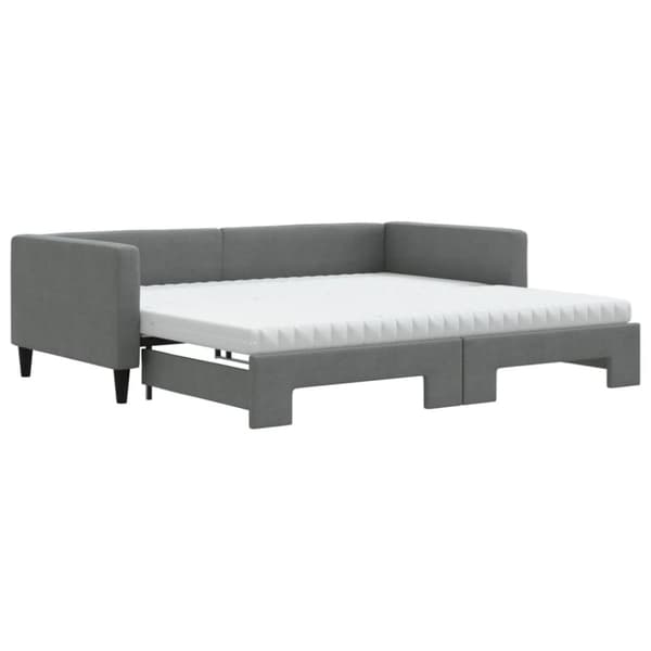 vidaXL daybed med udtræk og madras 100x200 cm stof mørkegrå