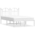 Miniatyrbilde 1 av 9: vidaXL Sengeramme i metall med hodegavl hvit 120x200 cm