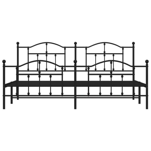 vidaXL sengeramme med sengegavl og fodgærde 200x200 cm metal sort