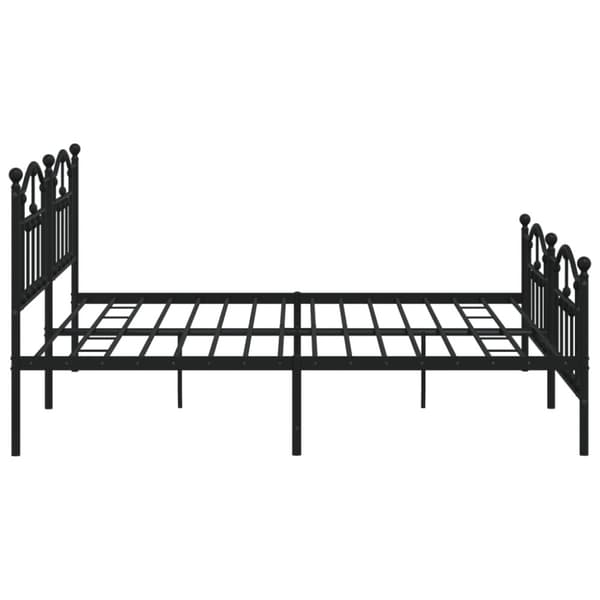 vidaXL sengeramme med sengegavl og fodgærde 200x200 cm metal sort