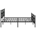 Miniatyrbillede 6 af 9: vidaXL sengeramme med sengegavl og fodgærde 200x200 cm metal sort