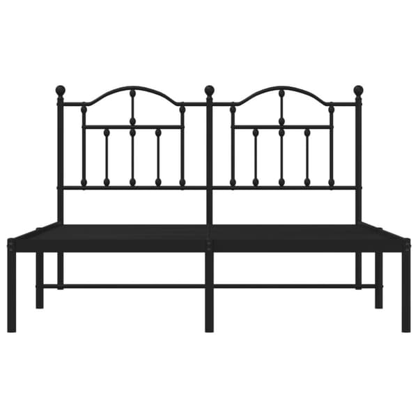 vidaXL Sengeramme i metall med sengegavl svart 140x200 cm