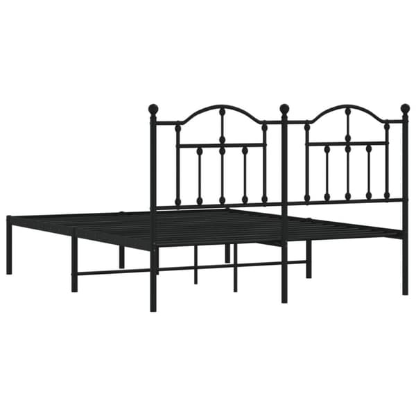 vidaXL Sengeramme i metall med sengegavl svart 140x200 cm