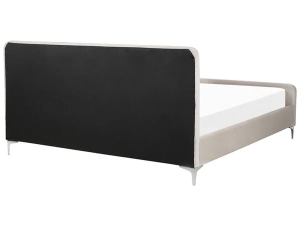 Dobbeltseng Taupe Fløyel 180 x 200 cm Sengegavl Metallben Moderne design Sengeramme Soverom