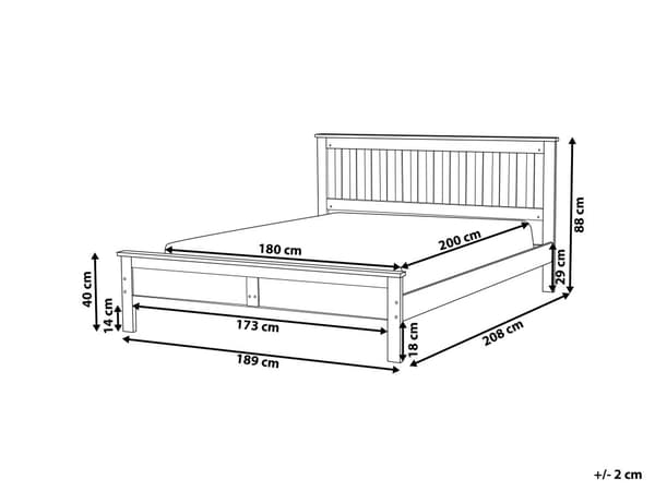Seng med ramme mørkt træ træramme 180 x 200 cm lavt hovedgærde minimalistisk traditionelt design