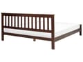 Miniatyrbillede 5 af 11: Seng med ramme mørkt træ træramme 180 x 200 cm lavt hovedgærde minimalistisk traditionelt design
