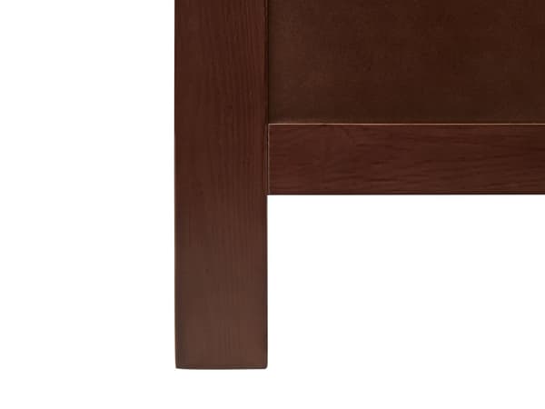 Seng med ramme mørkt træ træramme 180 x 200 cm lavt hovedgærde minimalistisk traditionelt design
