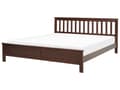 Miniatyrbillede 1 af 11: Seng med ramme mørkt træ træramme 180 x 200 cm lavt hovedgærde minimalistisk traditionelt design