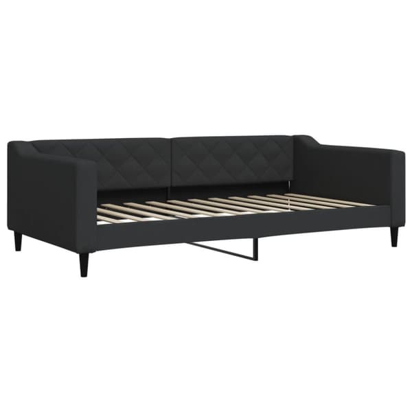 vidaXL daybed med udtræk og skuffer 100x200 cm stof sort