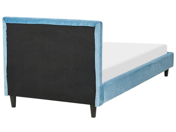 Sänky vaaleansininen 90 x 200 cm samettiverhoilu sälepohja irrotettava päällinen minimalistinen