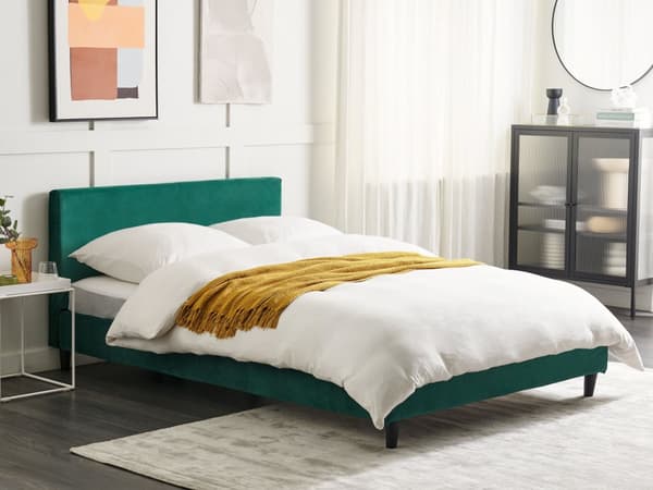 Parisänky tummanvihreä 140 x 200 cm samettiverhoilu sälepohja irrotettava päällinen minimalistinen