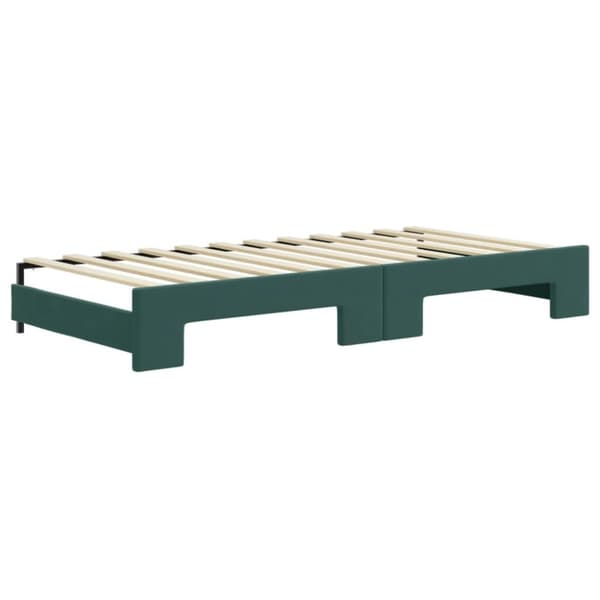 vidaXL Dagbädd utdragbar mörkgrön 90x200 cm sammet