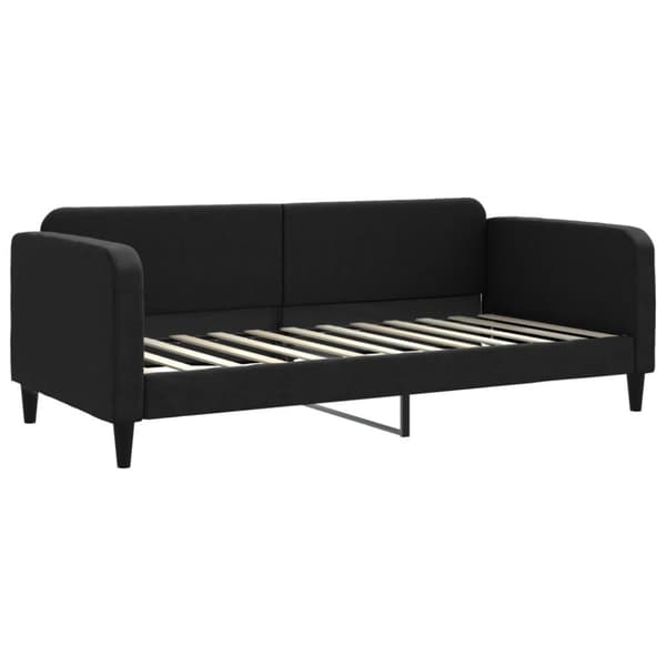 vidaXL Dagbädd utdragbar med madrasser svart 90x200 cm tyg