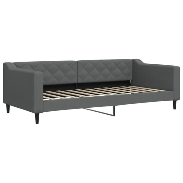 vidaXL Dagbädd utdragbar med madrasser mörkgrå 90x200 cm tyg