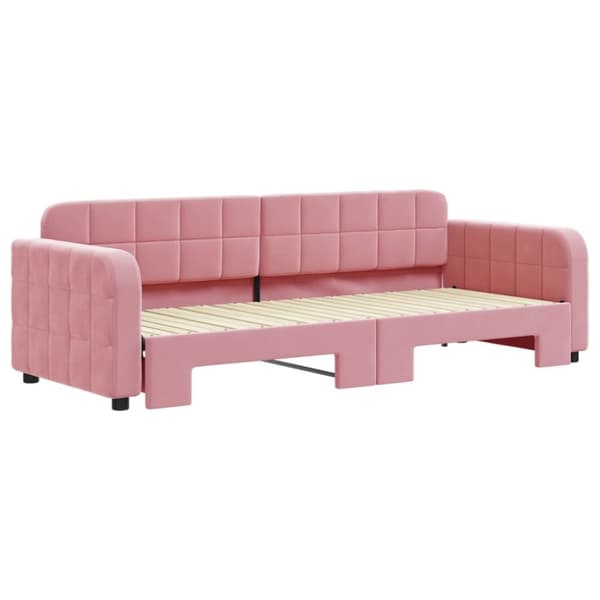 vidaXL Dagbädd utdragbar rosa 80x200 cm sammet