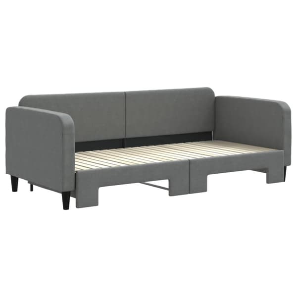 vidaXL Dagbädd utdragbar mörkgrå 90x200 cm tyg